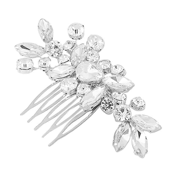 Blomma Brud Hårkam för Bröllop Håraccessoarer Silver Design