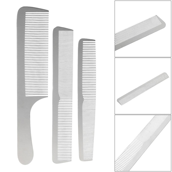 Ammattimainen Salon Stainless Steel Sliver Comb -hiusten muotoilutyökalu miehille ja naisille