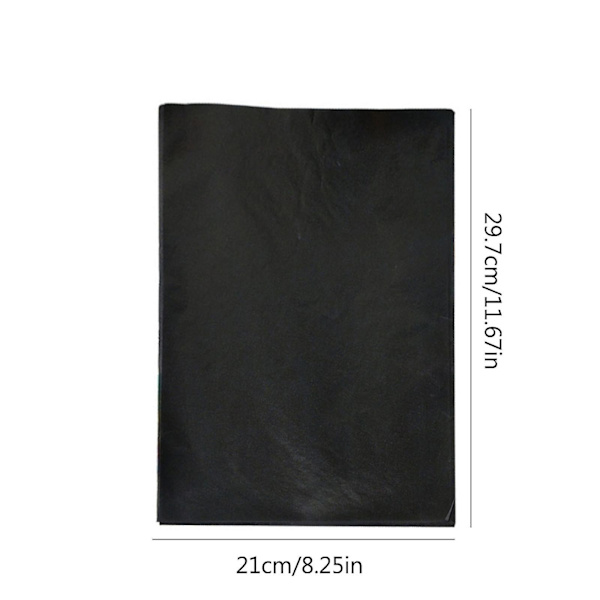 A4-papir 50 ark/pose overføringspapir grafitt karbonmaling karbonbelagt papir - suveren Black One Size