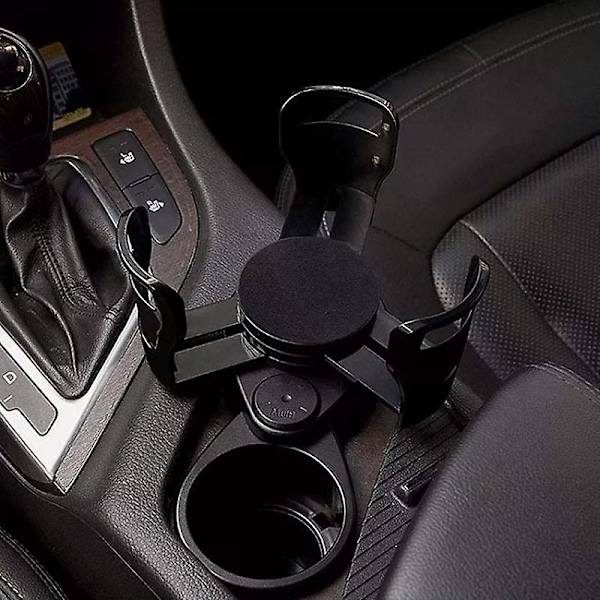 Uuden auton kupin pidikkeen laajennussovitin Ajoneuvoon asennettu automaattinen vesikuppijuomateline 360 ​​astetta Pyörivä auto Dual Cup -kiinnitys Säädettävä| | Black upgrade