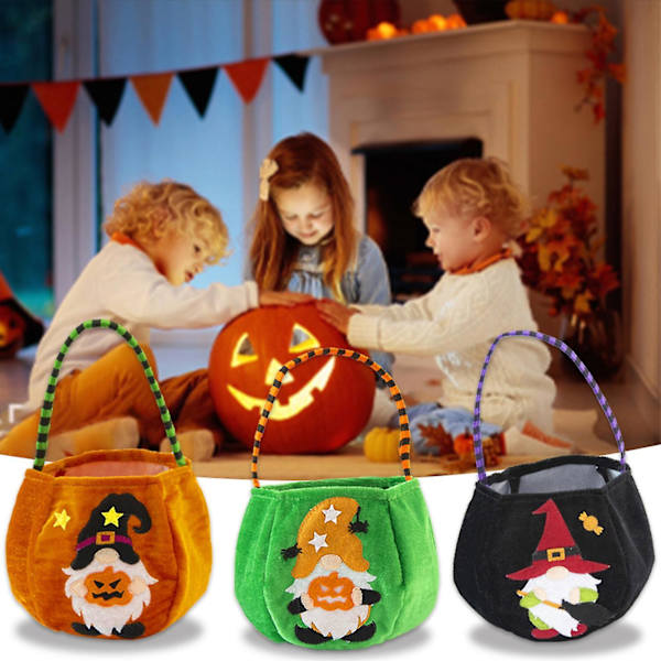 Tai herkut Kangaskassit Karkkilaukku Juhla Lapsille Kurpitsa Sarjakuva Ämpäri Kannettava Lahjakori Halloween Saalista Orange
