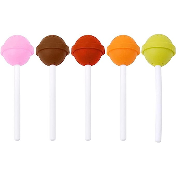 Teepannu Teesiivilä Teehakulaitteet Uudelleenkäytettävä teepussi Infuusioneste Suodatinhajotin Irtoteelehti Karamelli Lollipop Irtolehti Keittiötarvikkeet (Väri: 4)