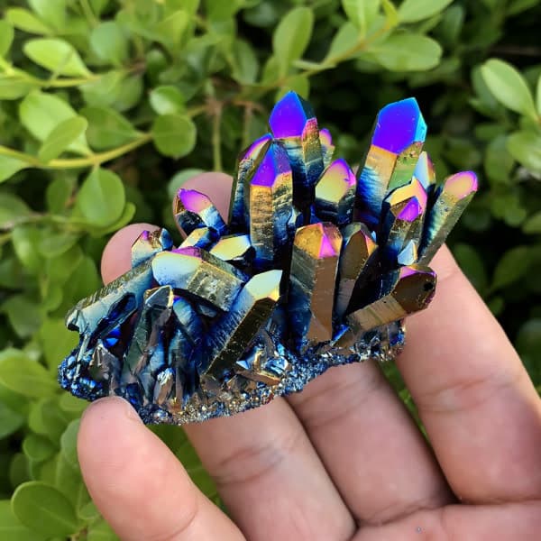 Natural Quartz Crystal Titanium Coated Rainbow Stone 100g