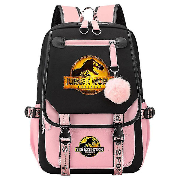 Jurassic Park Dinosaurie Pojke Flicka Barn Skolboksväskor Dam Ryggsäck Tonåringar Skolväskor Canvas Laptop Reseväska 9