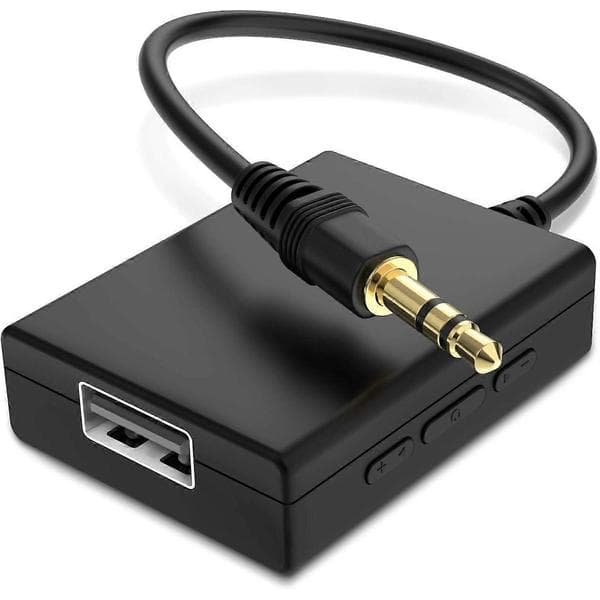 til Aux lydadapter, 3,5 mm hann til USB hunnadapter for å spille musikk med flash-stasjon i bil