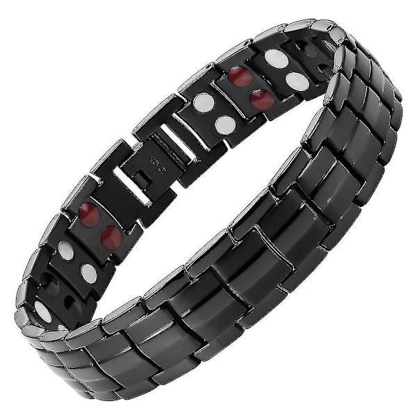 Ultra Strength Magnetic Therapy Armband - Artrit Smärtlindring och karpaltunnel Magnetiska armband för män Svart