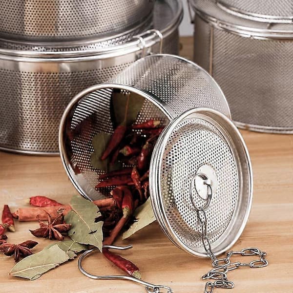 Mesh Te-bold Infuser Krydderikurv Rustfrit Stål Te Krydderi Infuser Finmasket Diameter 8cm