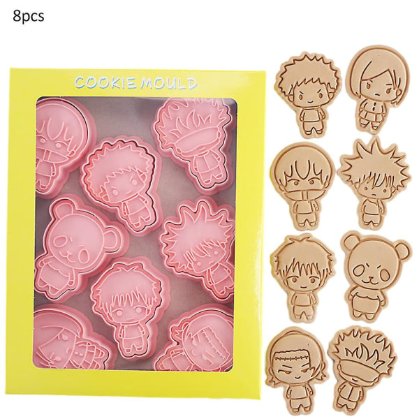 Jujutsu Kaisen Cookie Cutters Kikseform Kage Fondant Bagning Diy Dessert Form Værktøj 8 stk/sæt