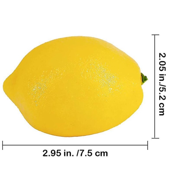 20 stk kunstige sitroner falske sitroner falske sitroner frukt i gul 3 tommer lang x 2 tommer bred