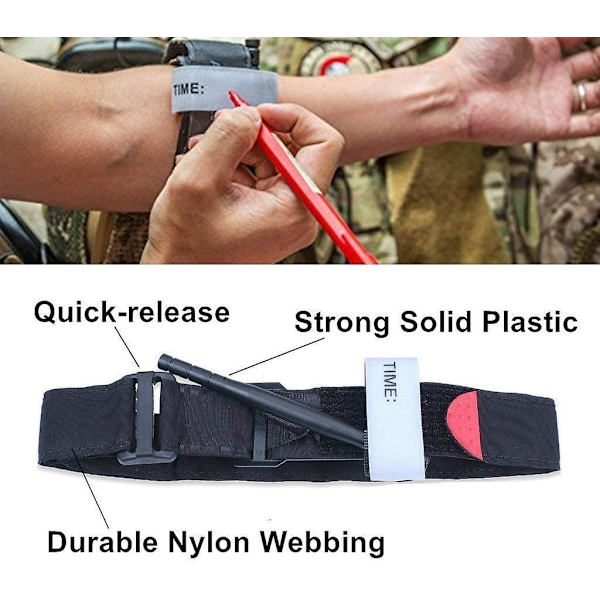2-pakk taktiske Tourniquet-stropper for utendørssport, fotturer, camping