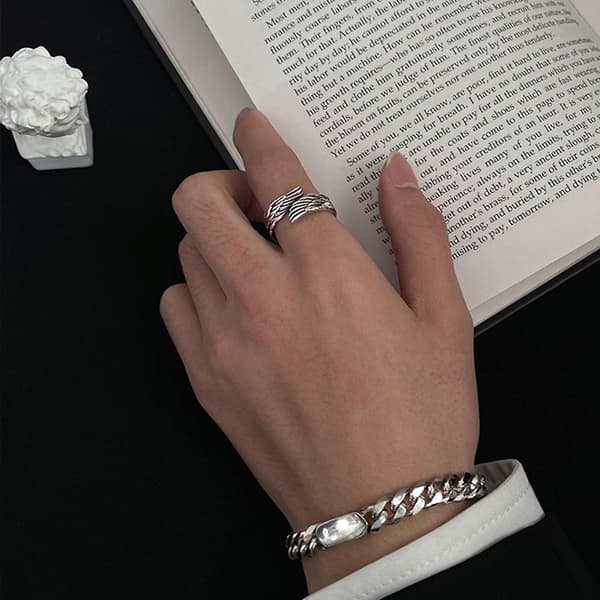 Fjerring Justerbar Engel Vinge Ring Mode Smykker Til Valentinsdagsgave
