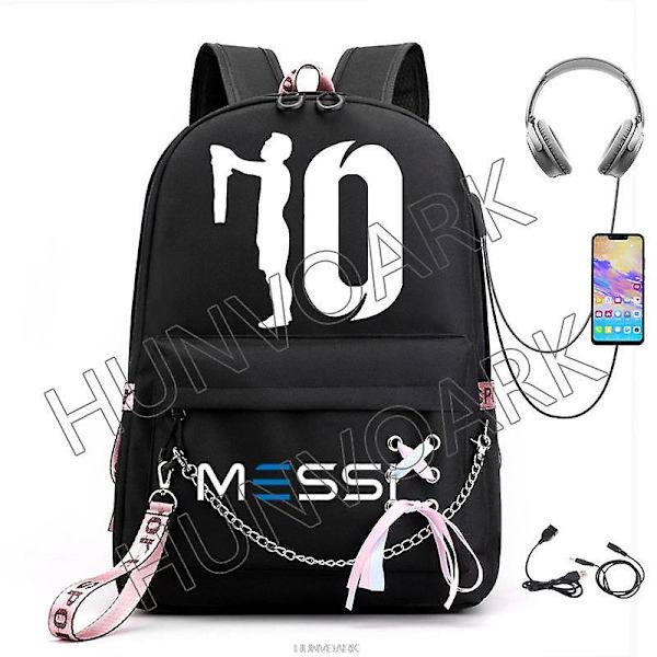Messi Rygsæk Fodbold Super Star Stor Kapacitet Simpel Sort Teenagere Skoletasker Rejse Kvinde Mandlige Studerende Computer Mochilas Yellow