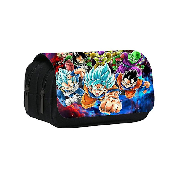Dragon Ball Print Case Dubbel dragkedja Pennpåse Pennväska Brevpapper Organizer för barn presenter D