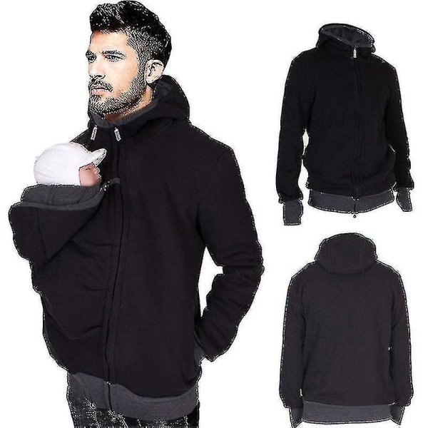 Jacka Multifunktionell 3 In 1 Dad Kangaroo Jacka Sweatshirt Gravid Män xxl