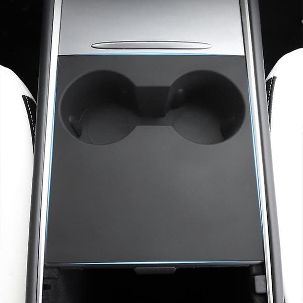 Tesla Model 3 Model Y Midtkonsoll Vannkoppmatte for Model3Y Silikon Sklisikker Vannkoppholder Tilbehør| |