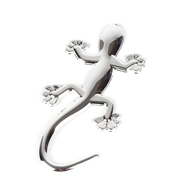 Lizard Gecko Bildekaler Plast Abs Bil Truck Sticker Dekaler Elektroplätering Dekal Badge Emblem Dekor Biltillbehör Partihandel| | Silver