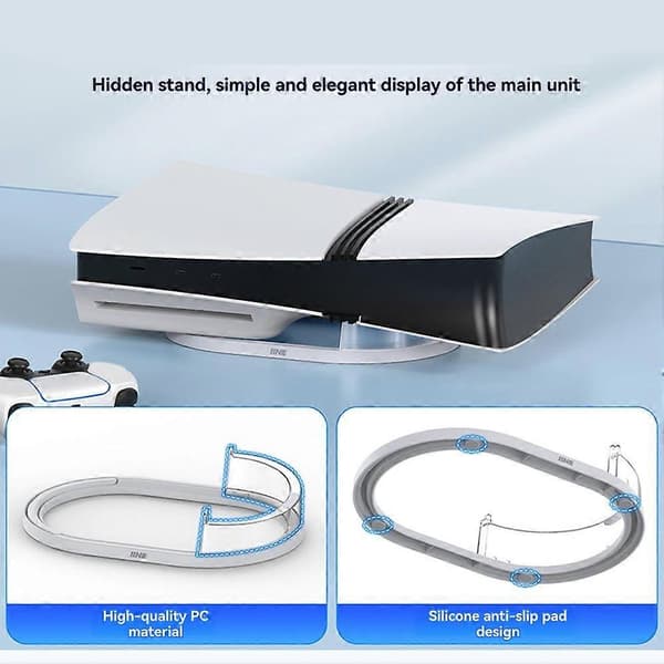 IINE til PS5 Pro Horisontal Stand til Disc & Digital Versioner Stabil Sikker & Nem Installation Pladsbesparende Design