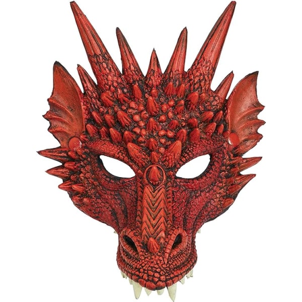 BM552 Dragon Mask Rød, Mænd, Kvinder, One Size