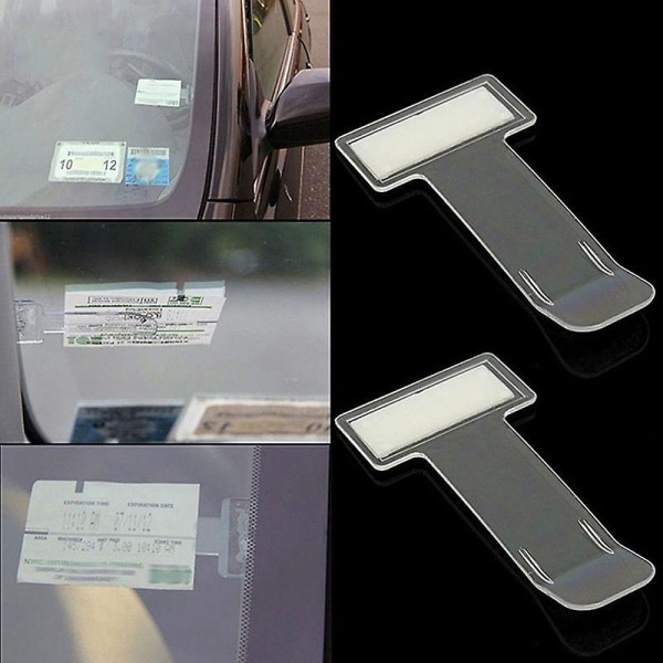 2kpl Pysäköintilippupidike Automaattinen kiinnityskortti Laskun pidike Organizer Tuulilasitarrat Lippupidike Auton sisustustarvikkeet| | 1Pc