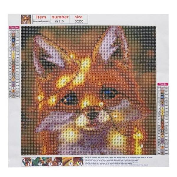 Diamond Painting / Diamantmaling - 30x30cm - Ræv