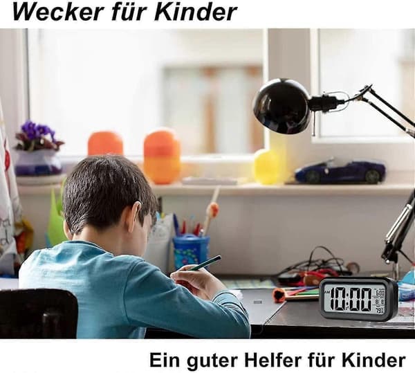 Digital väckarklocka, LED digital klocka med temperaturdisplay. Bärbar spegel