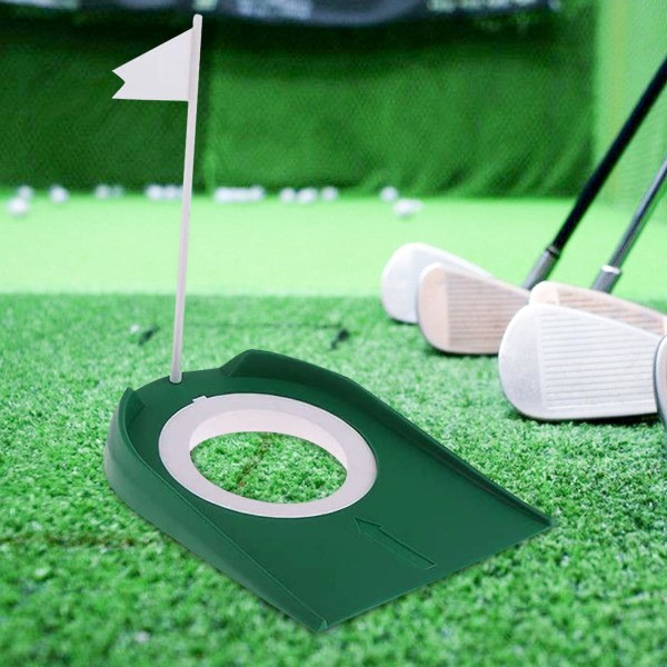 1 golfträningsmatta med hål och logotyper Bärbar putter för inomhuskontor