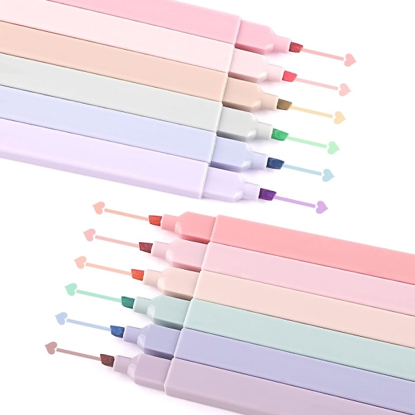 Pastellikorostukset, 12 kpl korostuskynät, Morandi Color Highlighter -kynät