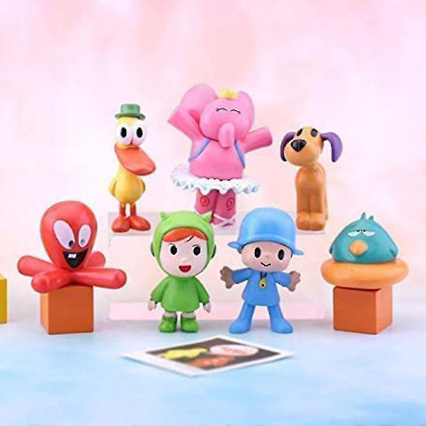 7 stk Pocoyo-serien Pocoyo-figurleker, mini samleobjekt Modell Dukkesett Bordpynt Barnegaver789
