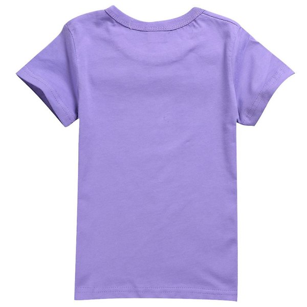 5-10 år blir röda Barn T-shirts Sommar Casual Toppar Purple 7-8Years