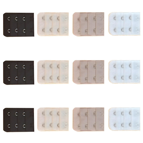 12 Stk Dame 2-krog BH Extenders i 4 farver Stretchy BH forlængelse Strap_b