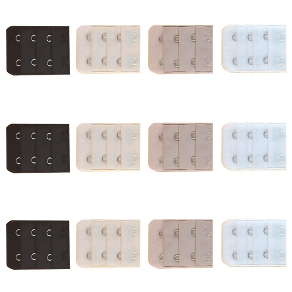 12 stk Dame 2-kroker BH Extenders i 4 farger Stretchy BH Extension Strap_b