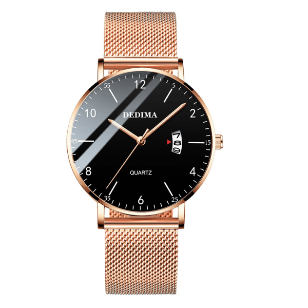 Explosions huippuluokan watch Rose gold mesh with rose gold shell Black dial