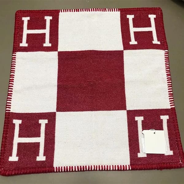 45x45cm H-format Ullkashmir Kuddfodral Våningssäng Soffa Flygplan Burgundy