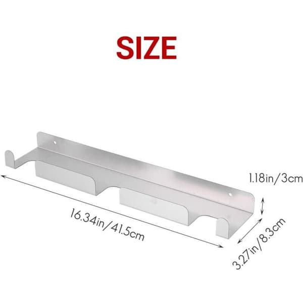 Pizzaspadeholder, Pizzaspadeholder i børstet rustfrit stål, Kraftig pizzaspadeholder 1 cm