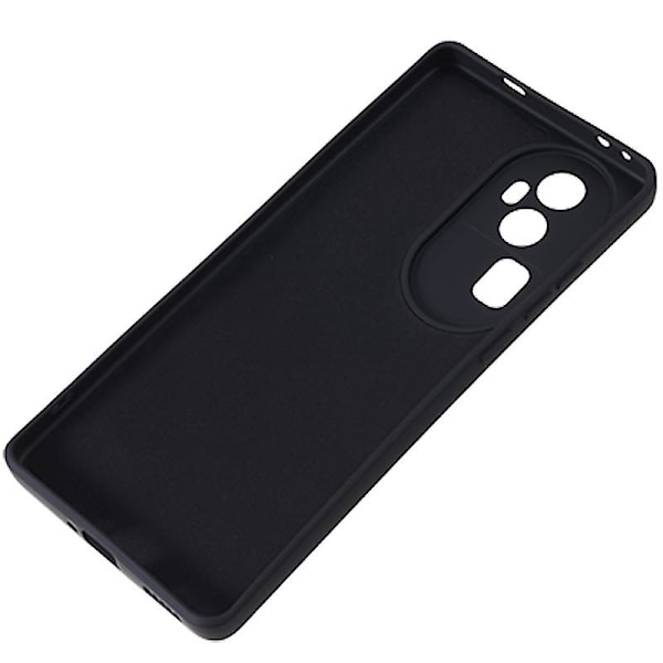 För Oppo Reno10 5G Gummerat TPU- phone case Candy Color Fiberfoder Anti- cover Black