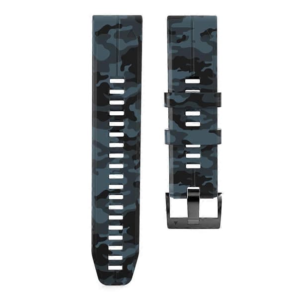 Til Garmin Fenix 7X Camouflage Silikone Urrem Blue