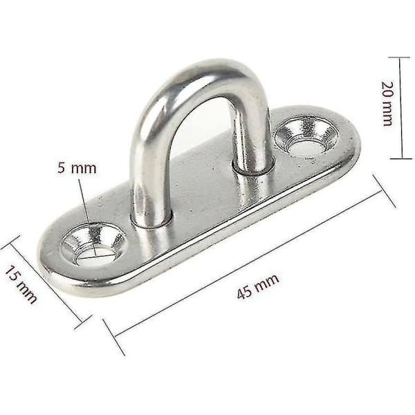 4 stykker øyeplate i rustfritt stål, 5 mm dekkplate i rustfritt stål/monteringskroker/øyeplate