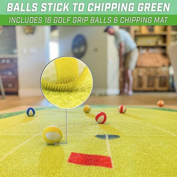 1 set Chip Stick Golfspelsmatta med 16 greppgolfbollar och 1 chippingmatta