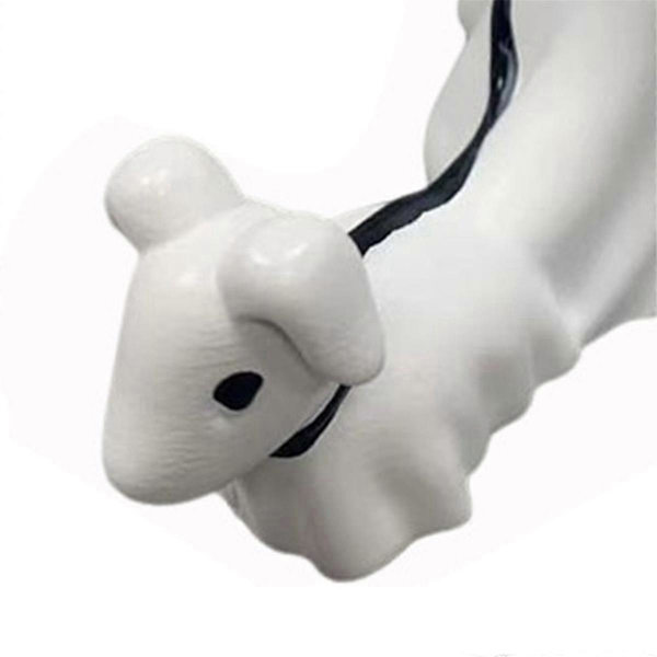 Spöke som promenerar med hundstaty, Halloween skräckspöke staty dekoration, spöke som promenerar med sin spökhund (pojke) medium White