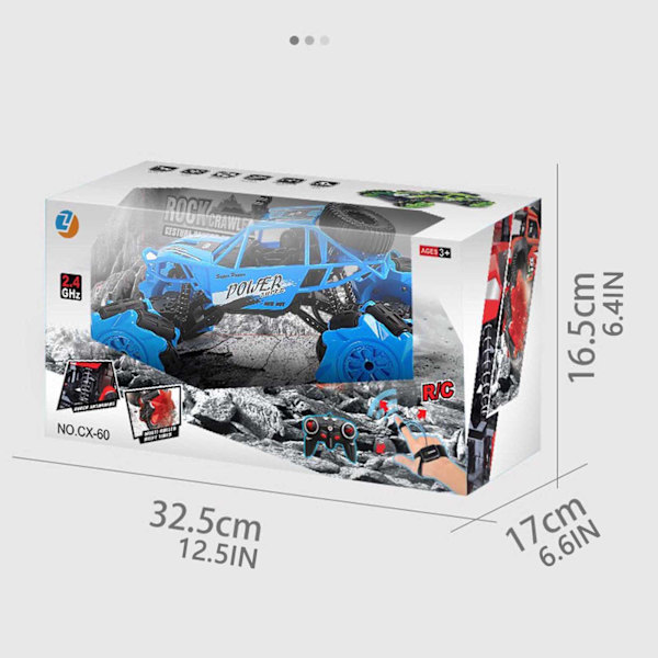 RC-auto, 2,4 GHZ:n eletunnistin, kaukosäädin, stunt-auto, maasto-leluajoneuvo, kaksipuoleinen 360° kääntyvä Red One Size
