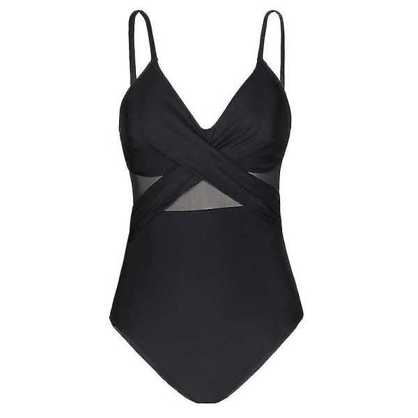 Sexy One Piece Bikini Triangle -uimahousut Naisten korkeavyötäröiset Hot Spring Resort -uimahousut Black M