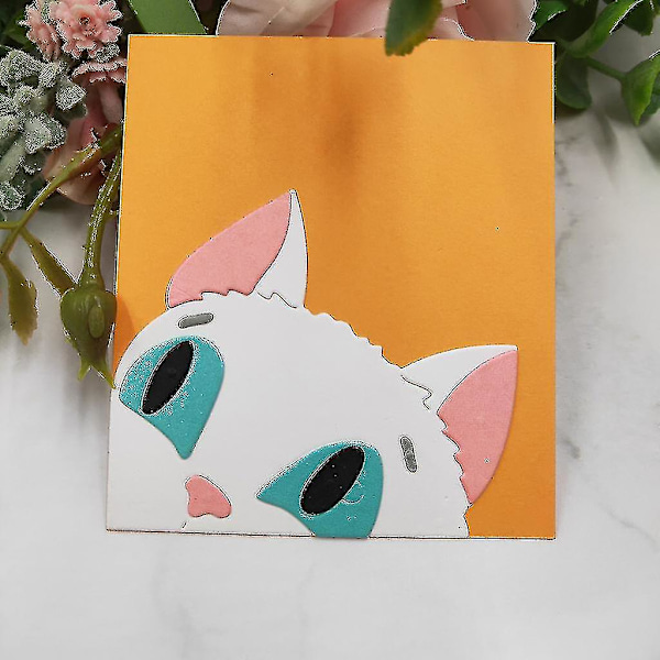För Katt Ansikte Metall Skärning Dies Stencil Scrapbooking Diy Album Stämpel Papper Kort Prägling Dekor Hy
