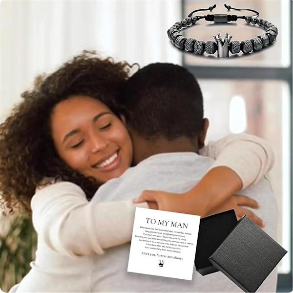 To My Man Armband För Män, Infinity Läder Flätad Make Födelsedagspresenter från frun Jag älskar dig för alltid och alltid handgjorda armband C Gold