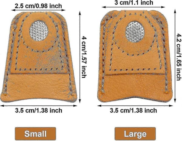 4 st läderfingerborgar för handsömnad, quiltning, nålhantverk