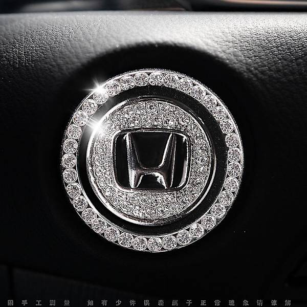 1 kpl Crystal Rhinestone Apply Honda-auton moottorin käynnistyspysäytyskoristelurengas, Bling-auton lisävarusteet, käynnistyspainike, avaimen sytytys ja nuppi Bling Ri
