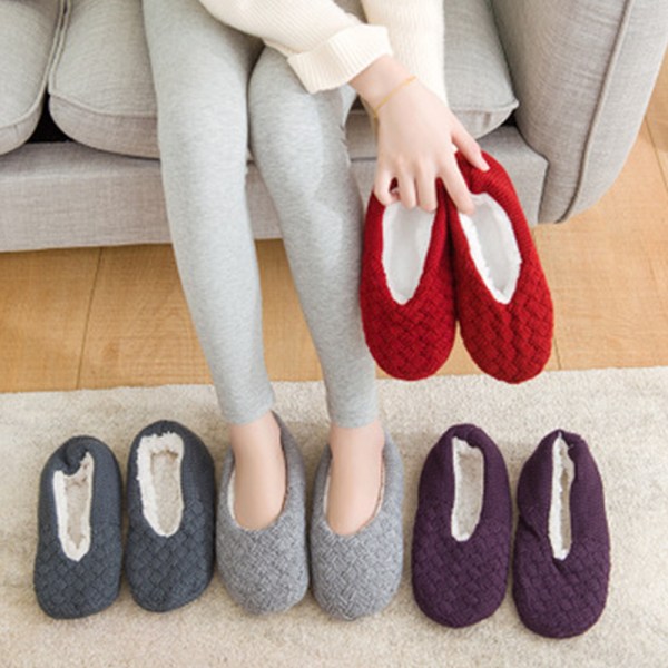 Hjemmesko Dame Plys Sokker Skridsikker Hjemmesko Winter Home Warm 39-42 size