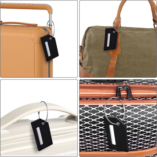 5-pakke silikone-bagagemærke med navne-id-kort perfekt til hurtigt at se bagagekuffert fra ovn