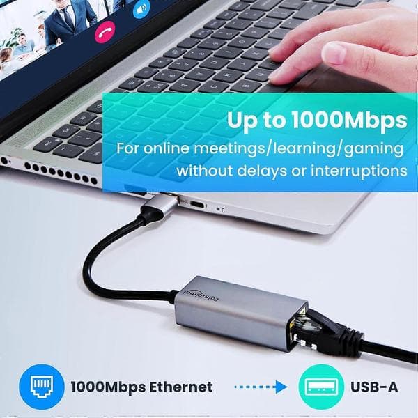 USB Ethernet-adapter, USB A til Ethernet-adapter, Gigabit Ethernet til USB, USB 3.0 Gigabit til Ethernet-adapterkompatibilitet