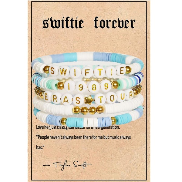 5 stk/sett Sanger Vennskap Armbånd Smykker Gave Til Kvinner Jenter Elsker Musikk Swifties Fans