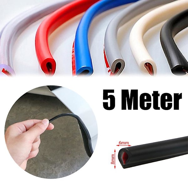 Bildörr Anti Collision Strip U Typ Universal Gummi Bildörr Skydd Kantskydd Trim Styling Formlist List Bildekaler 5m| | Transparent